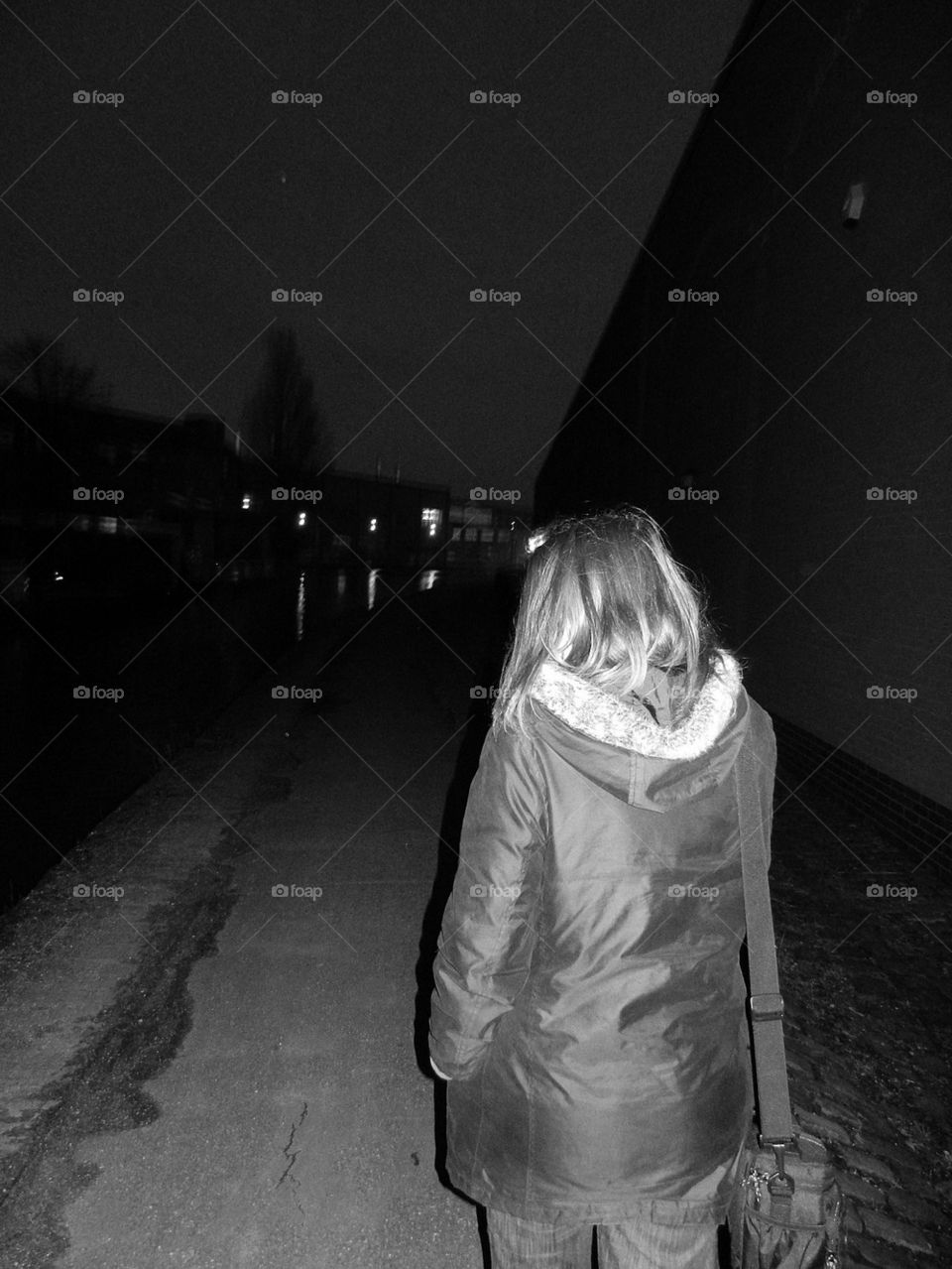 Solitude on a canal towpath in England.