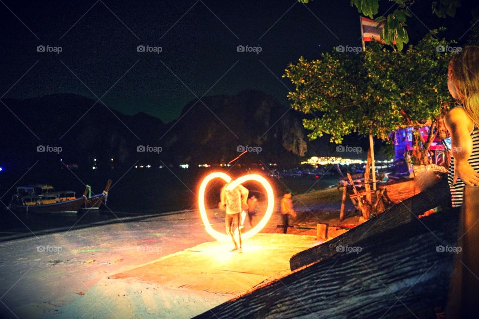 Fire show in Phi Phi Thailand