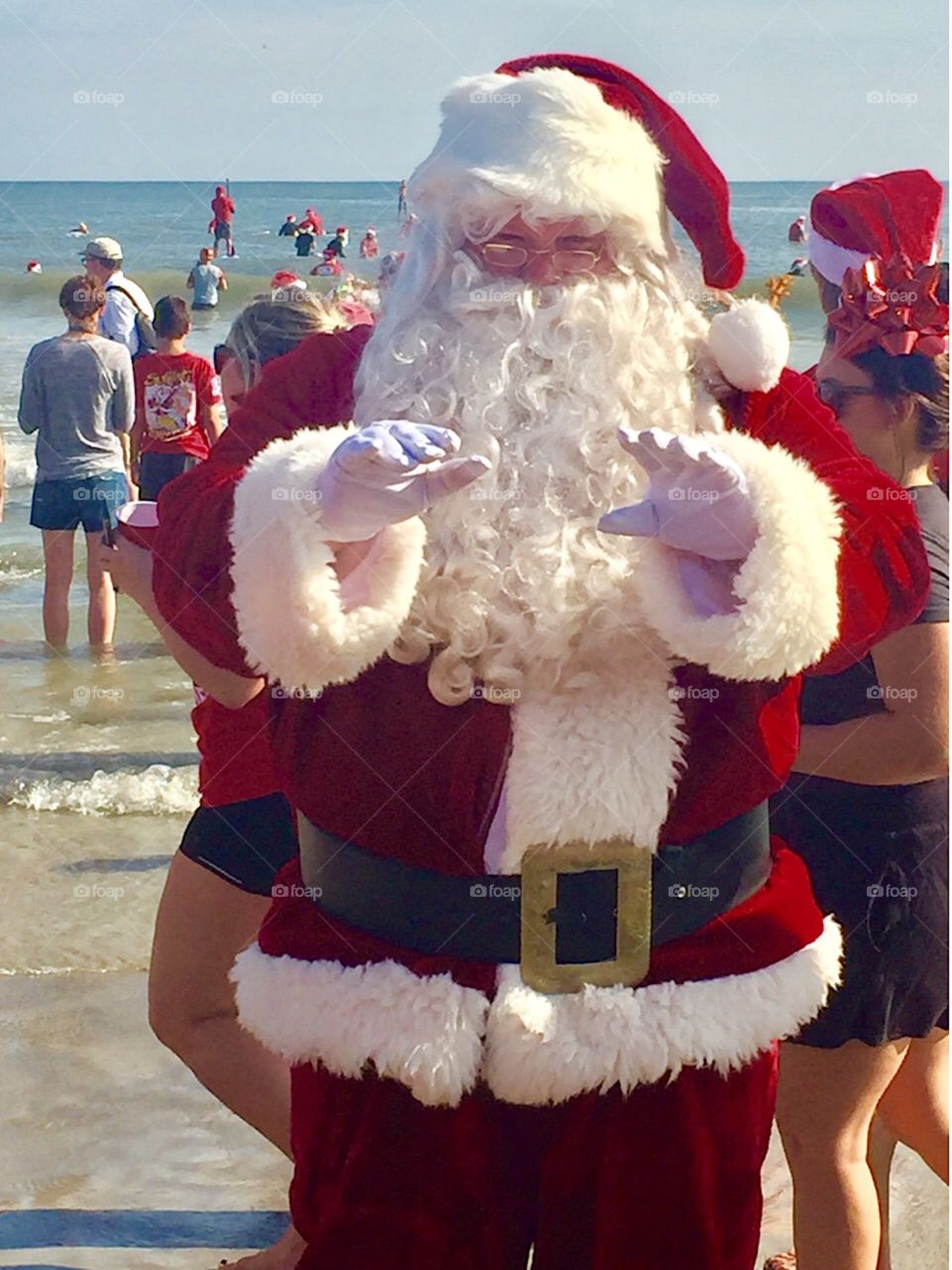 Santa Claus on the beach