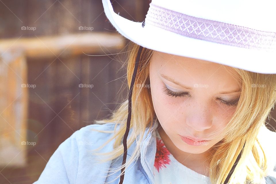 Cute girl. Cute girl in cowboy hat