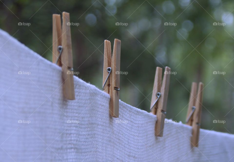 clothespins on a rope