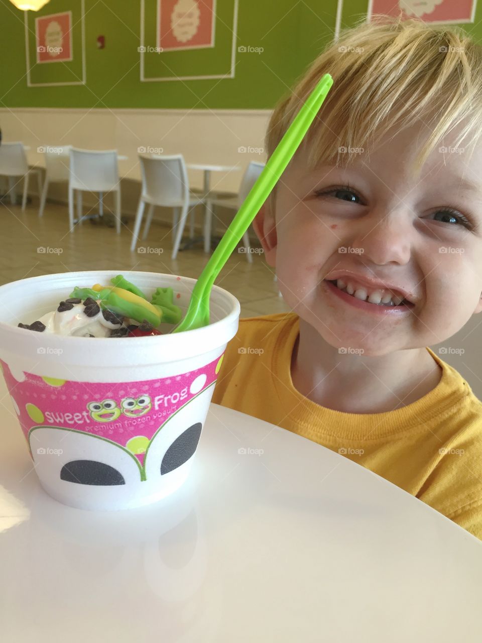 Boy eating ice-cream