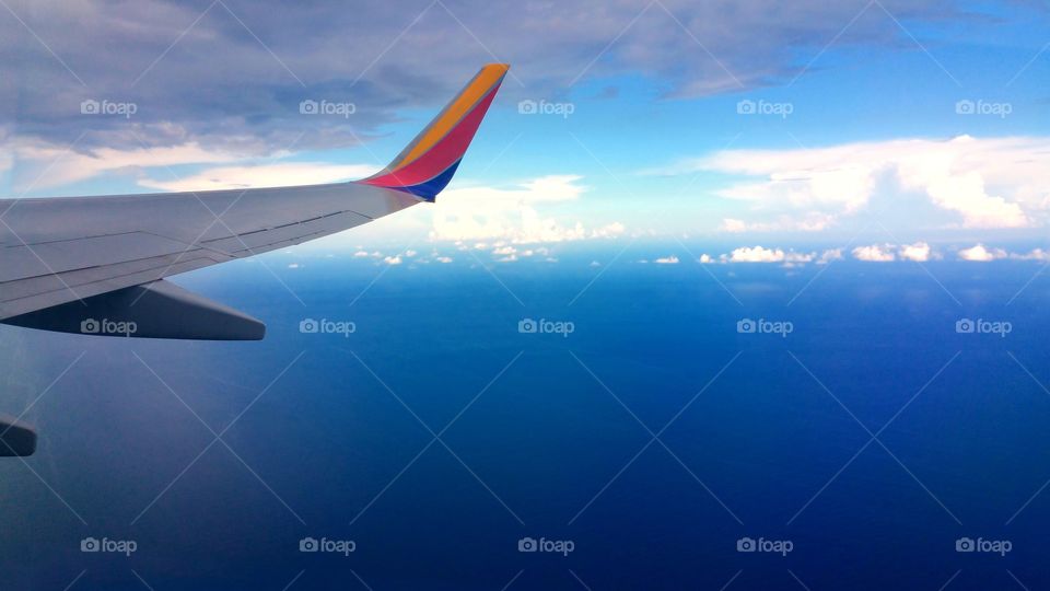 Flight over ocean from Fort Lauderdale to Buffalo on Southwest airlines