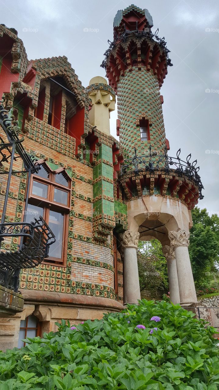 Detail of "The Folly" by Antoni Gaudí, Comillas, Cantabria, Spain.