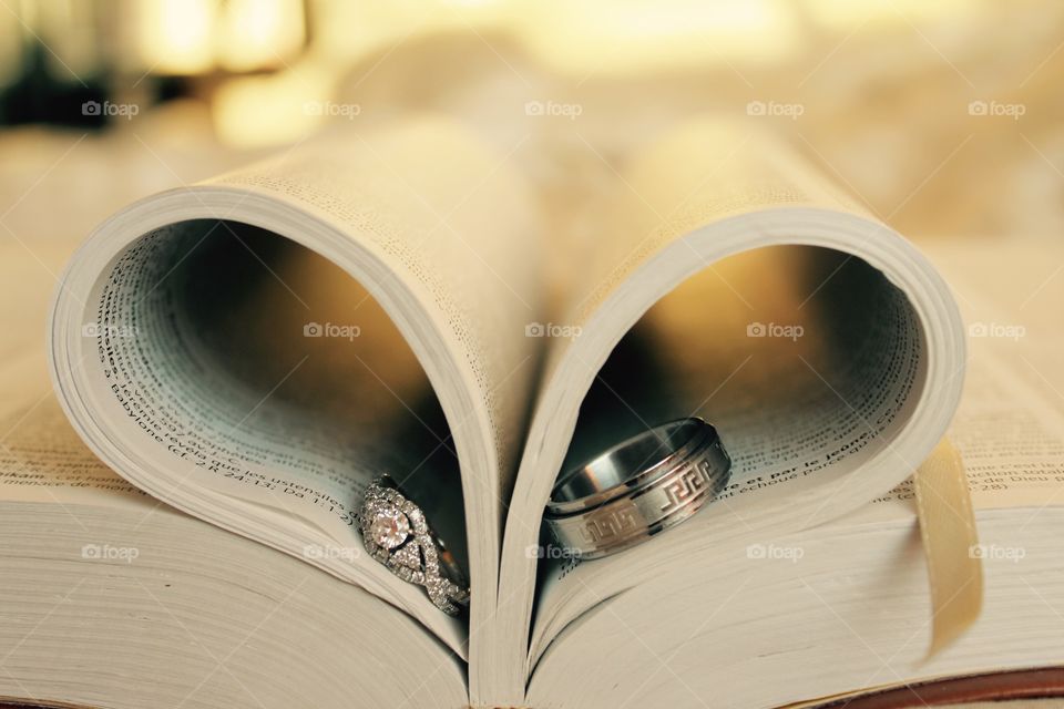 These are our gorgeous wedding rings on the Holy bible  