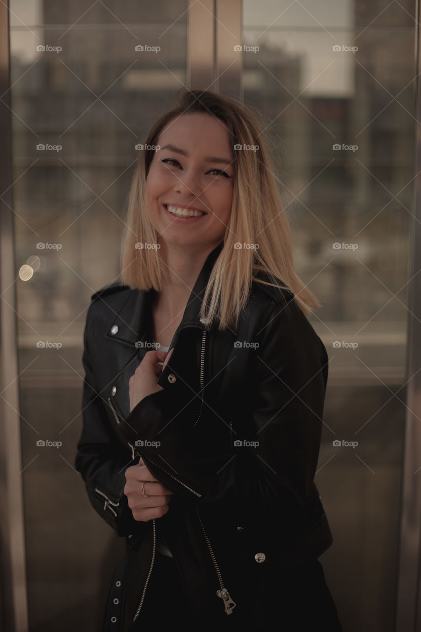 portrait photo of happy woman