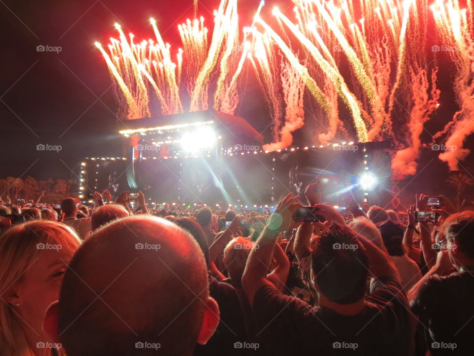 Pyrotechnics at a celebration.