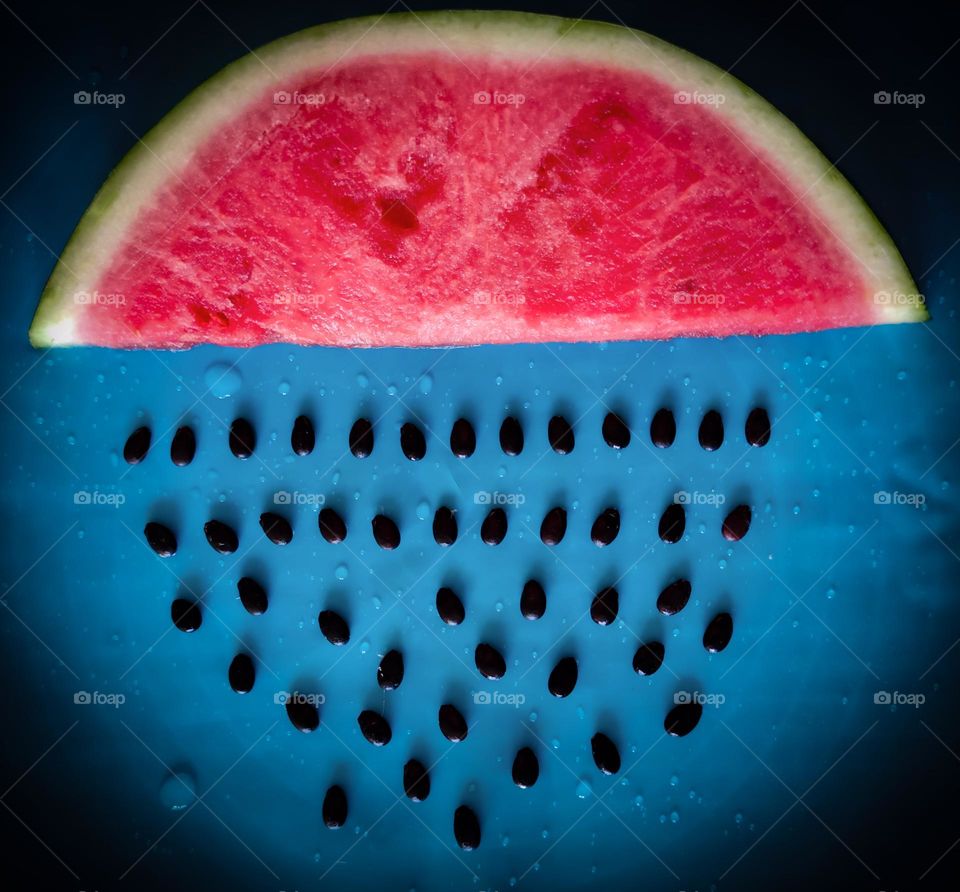 It rains seeds from the watermelon piece