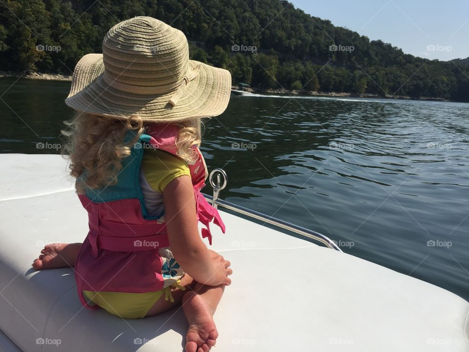 Enjoying the warm summer day on the boat 