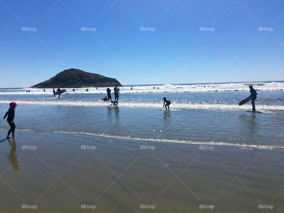 Silhouettes in the ocean