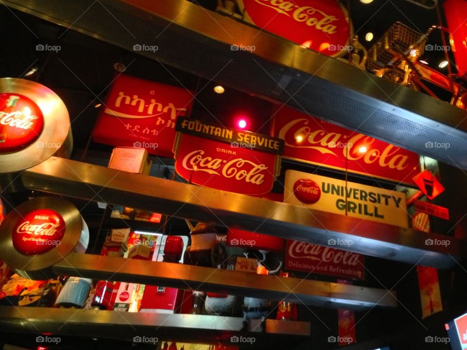 Coca Cola Sign ceiling
