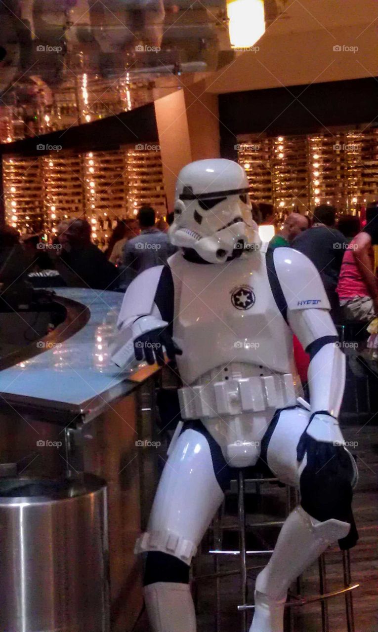 Stormtrooper at a bar