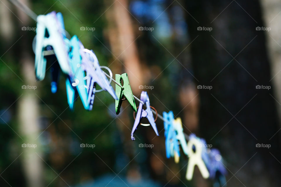 Colorful clothes pegs