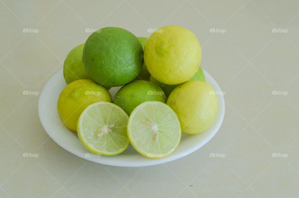 Yellow Ripe And Unripe Limes