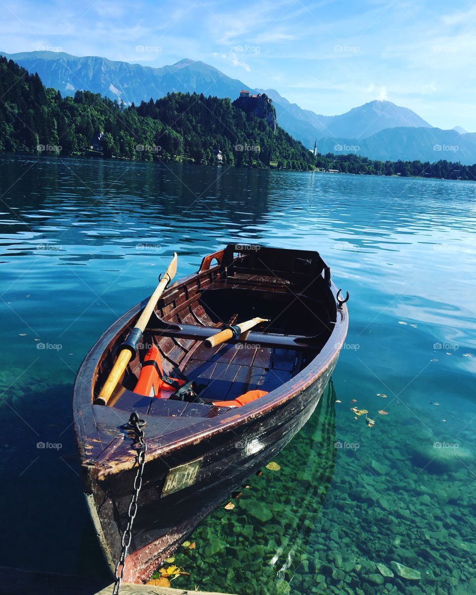 Peaceful summer day in Lake Bled, Slovenia. 