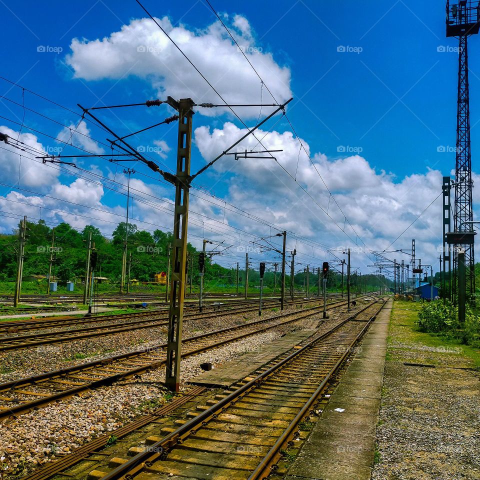 Railway track a beautiful landscape image