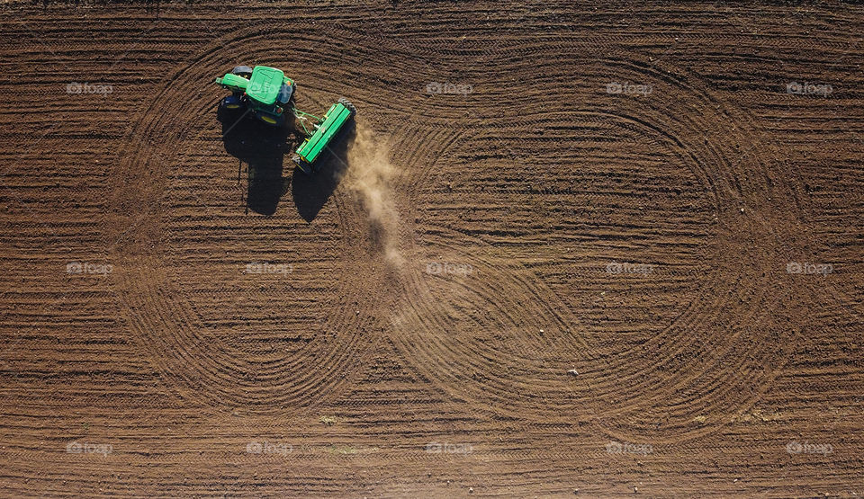 Tractor in field