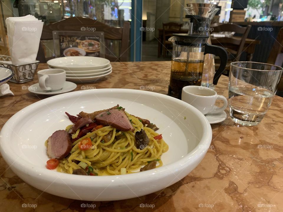 Smoked duckbreast spaghetti - Molino