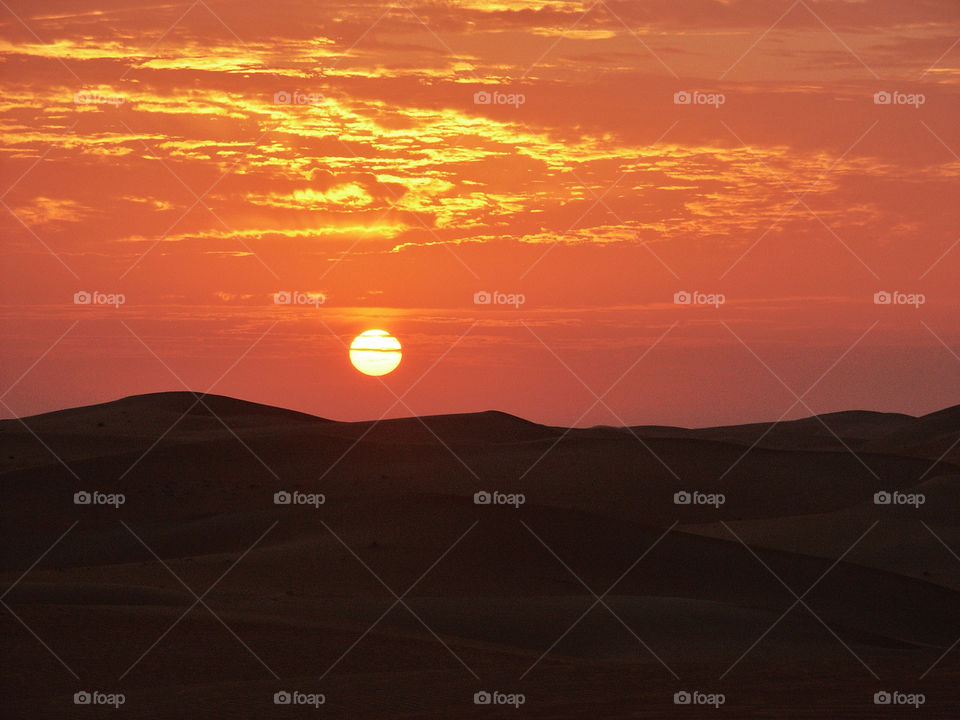 sunset orange clouds sun by chrisc