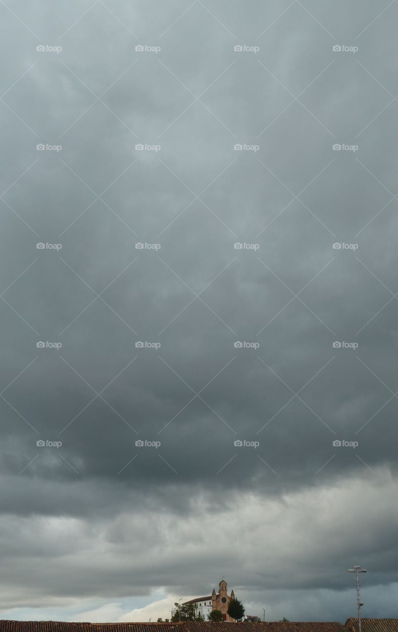 church in Columbia on a stormy day