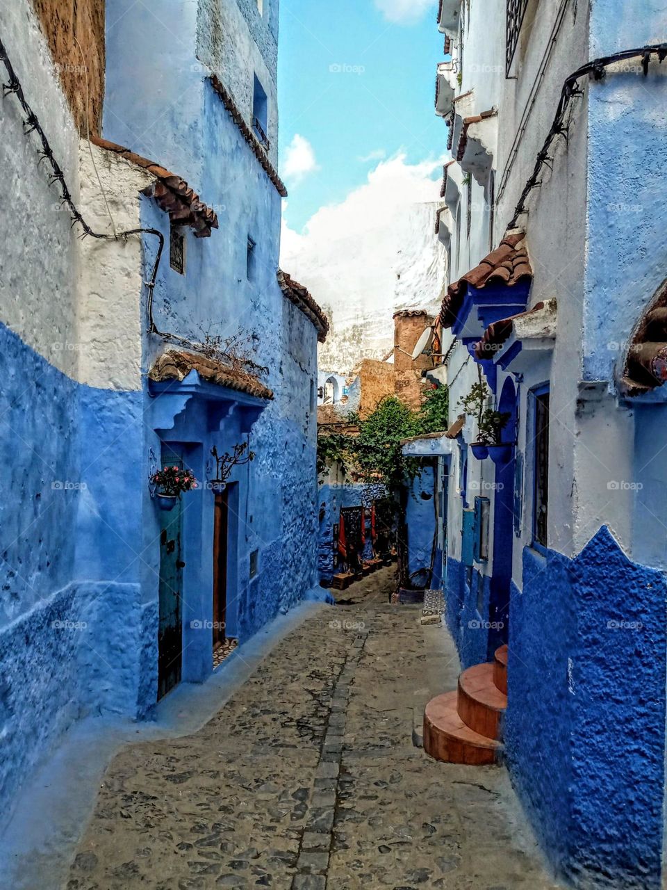 Alleys of chefchaouen in morroco