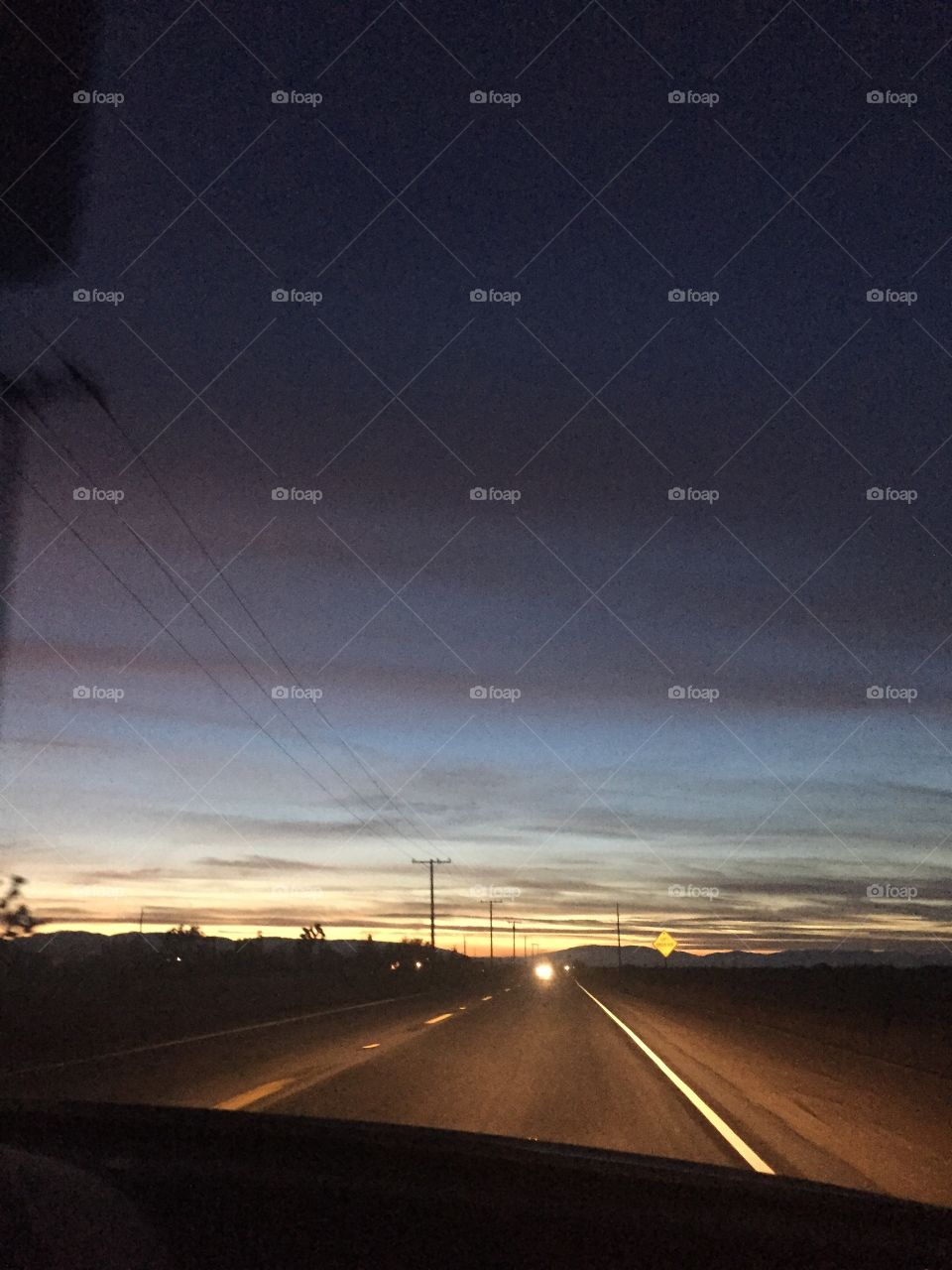 Landscape, Sunset, Light, Road, Street