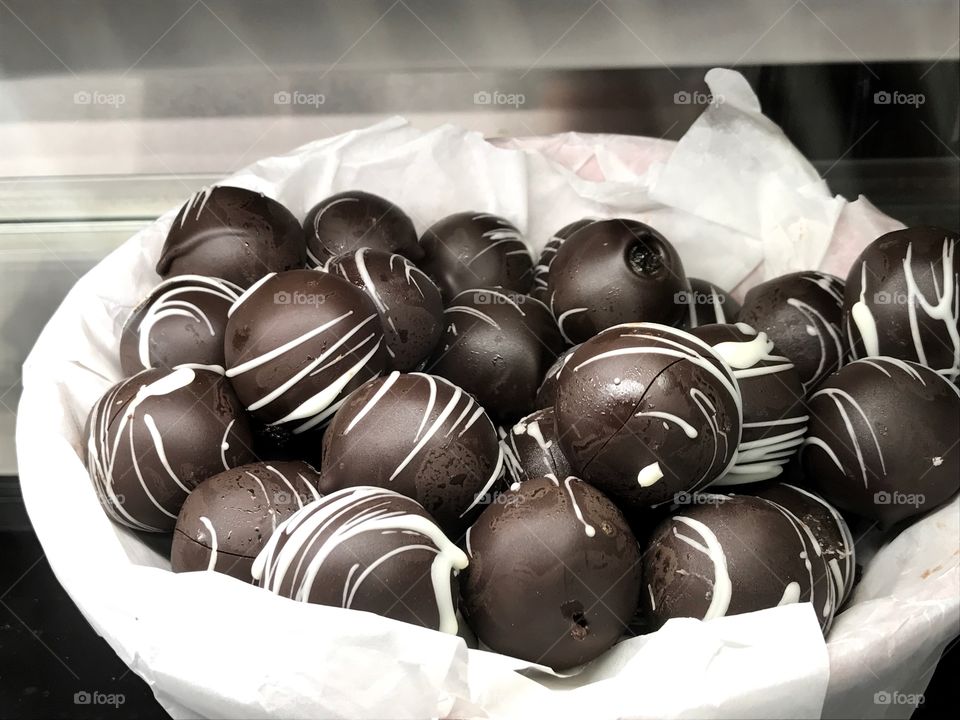 Chocolate covered cake balls