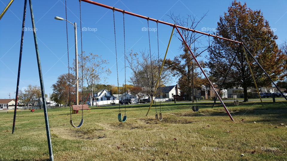 Old swing set in a local park.