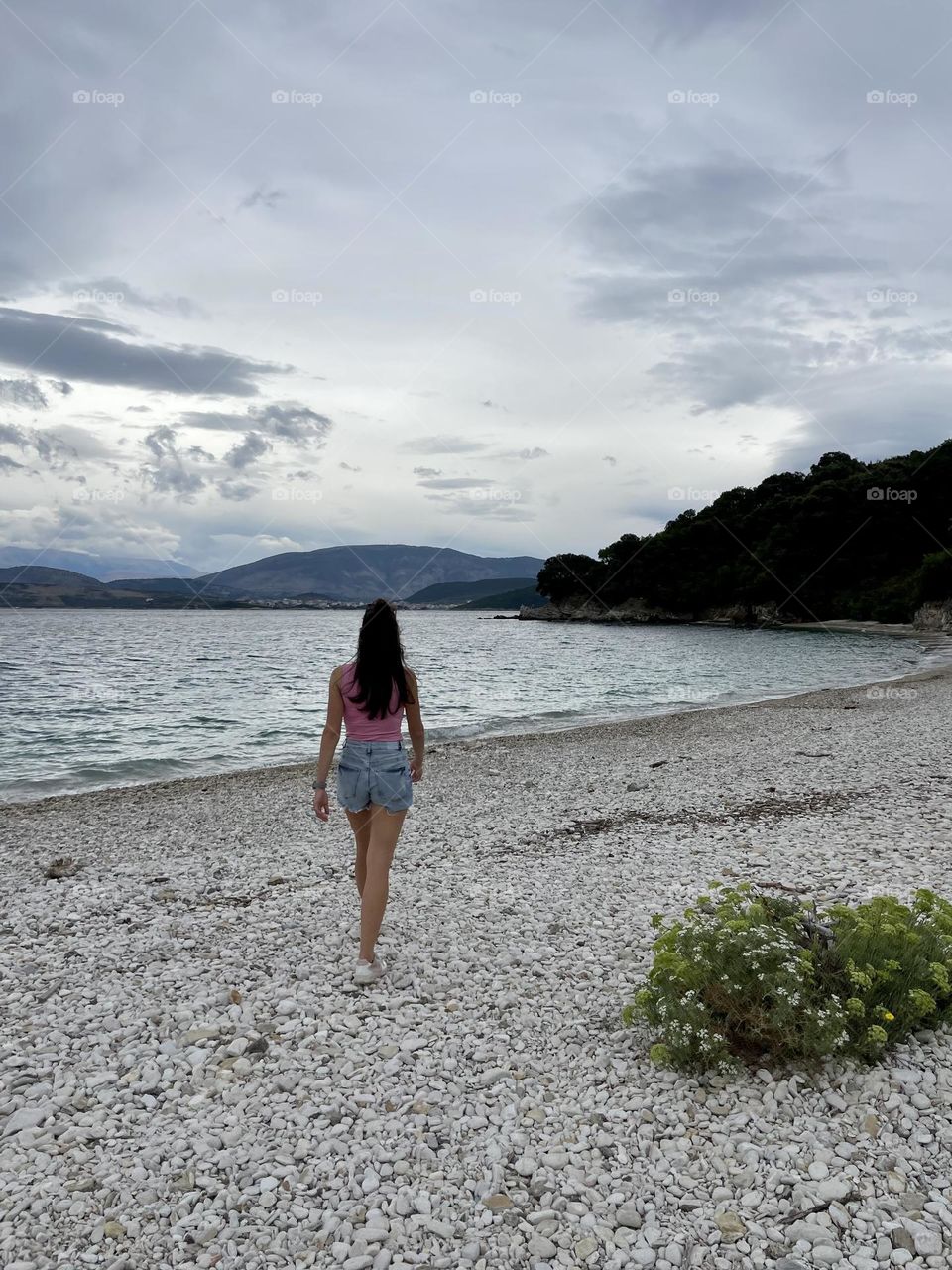 Woman alone on the beach