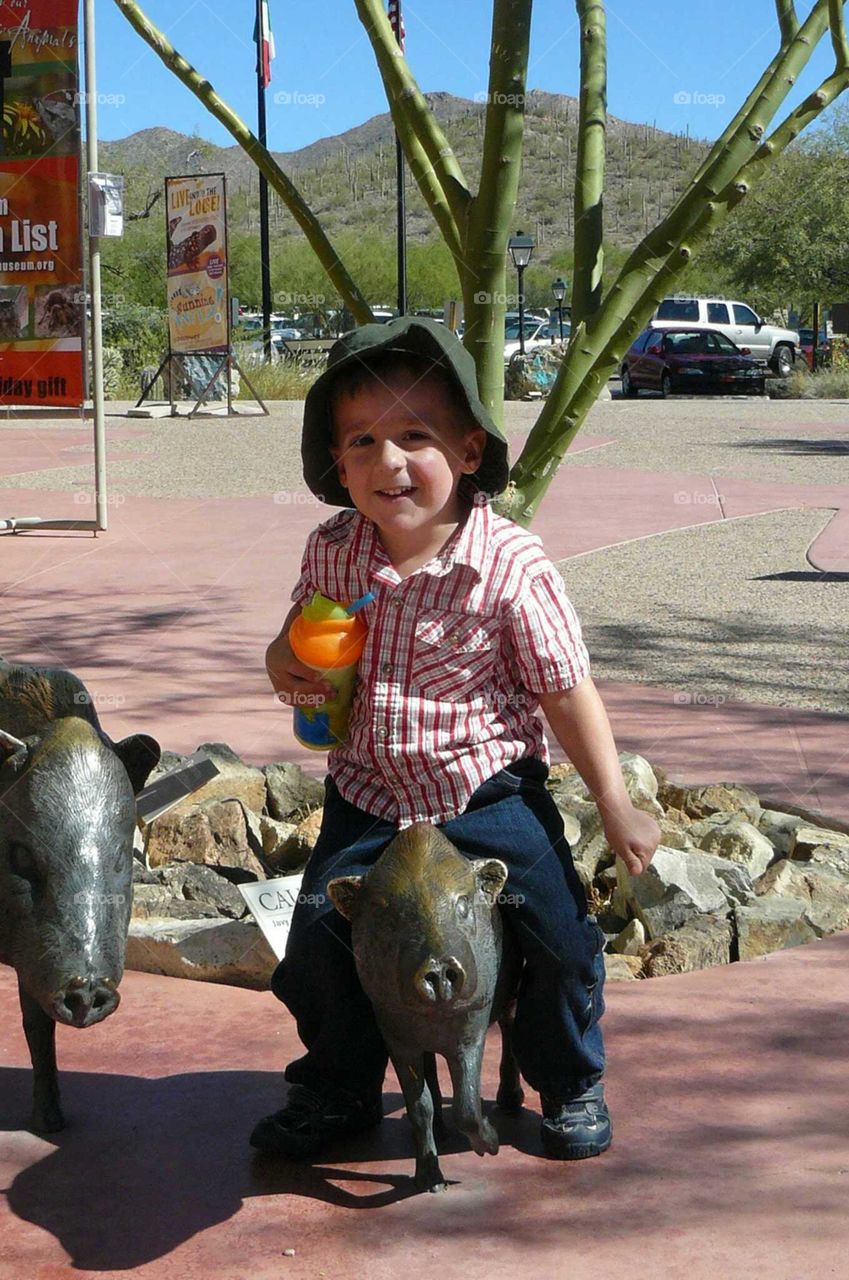 Boy on javalina