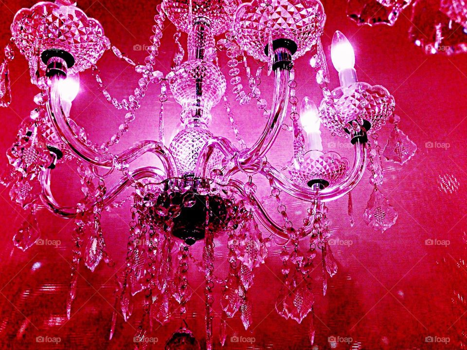 Pink chandelier 