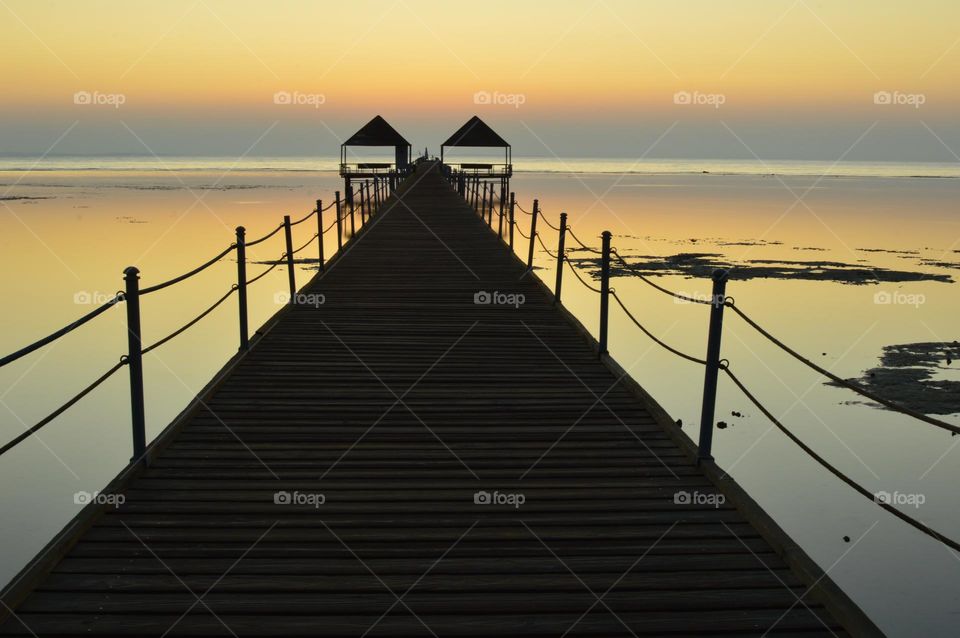 sunrise in summer seen from the jetty