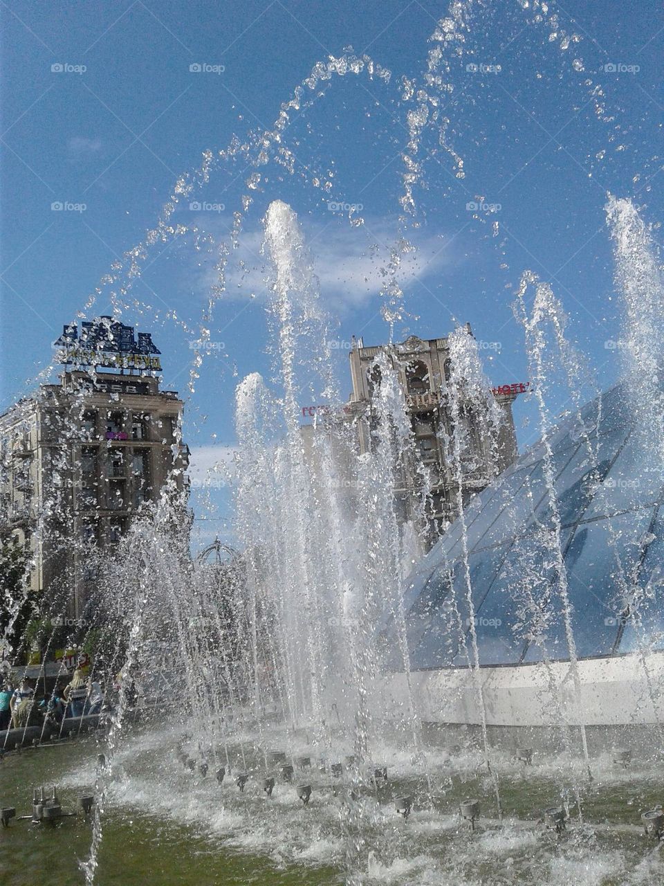 Vacation series : Summer in the city . fountain in Kyiv
