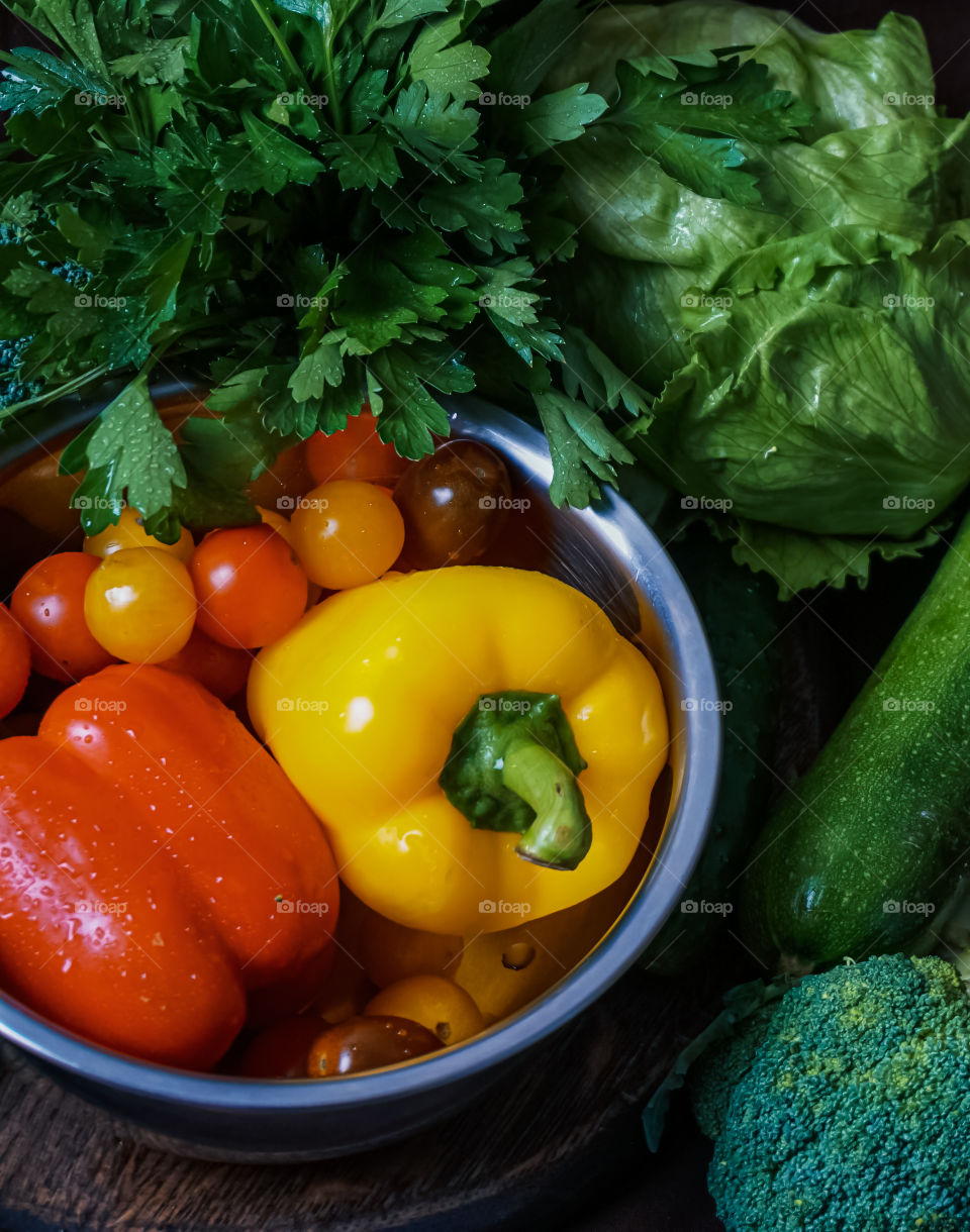 Vegetables on a dark background