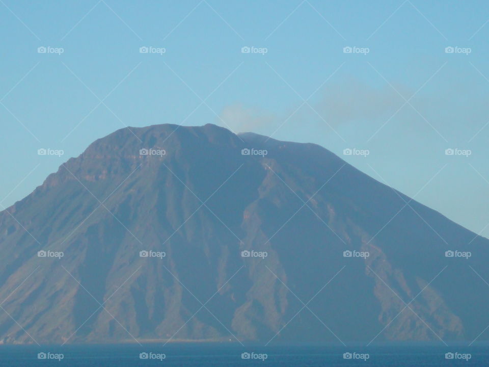 # Volcano mountain# Italy# outdoor# middle of the ocean#