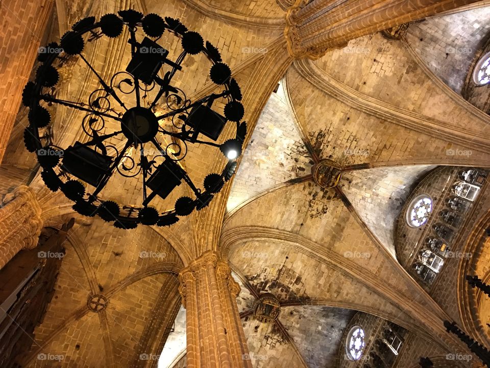 Church ceiling in Barcelona 