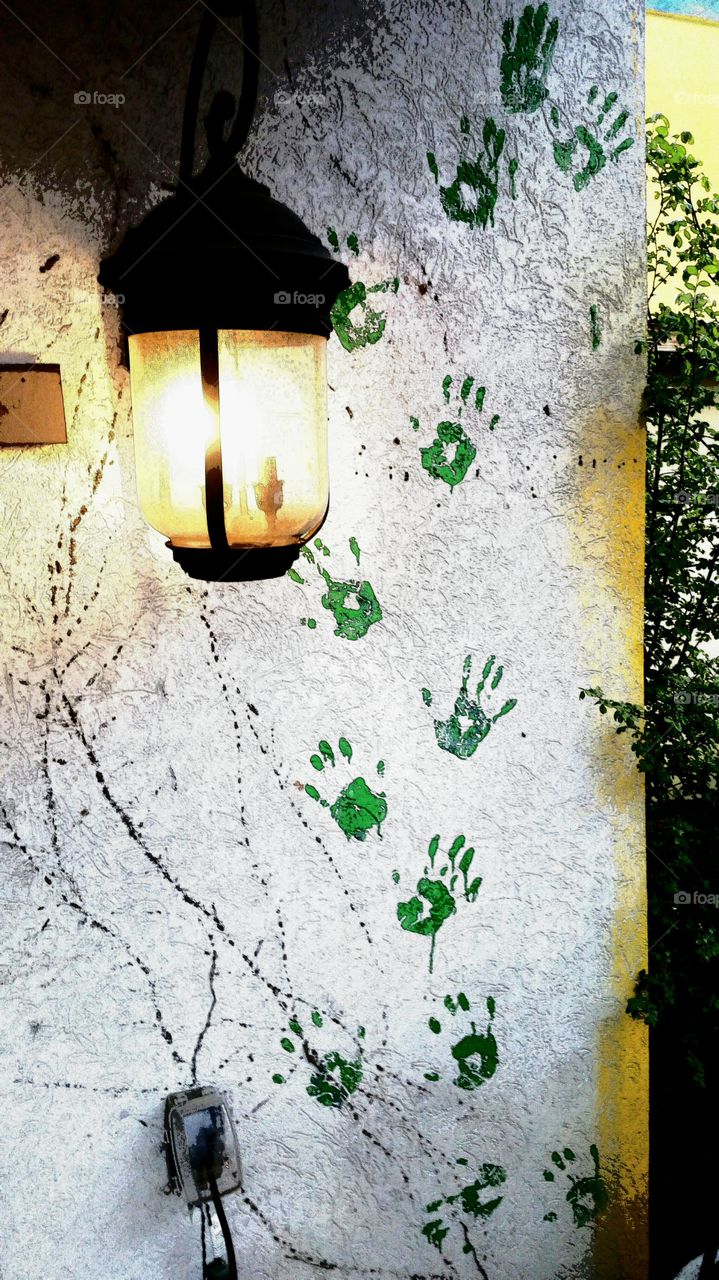 Handprints on Stucco