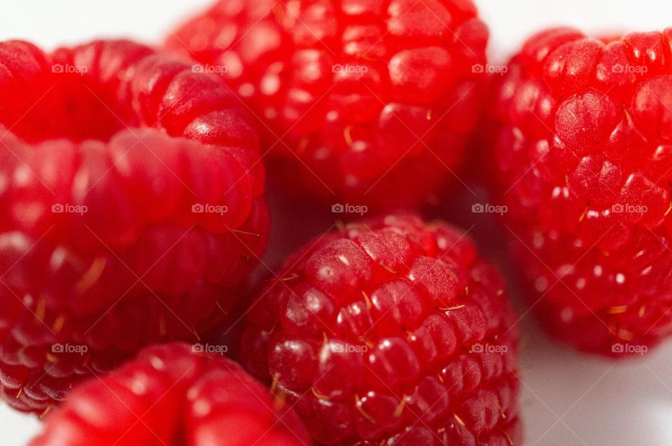 Close up of raspberries