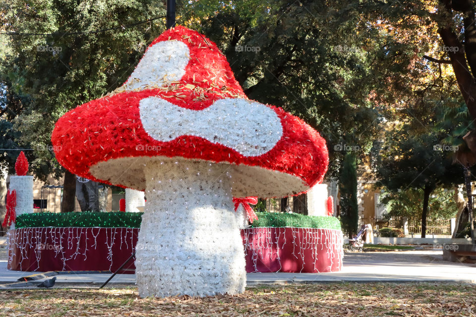 Christmas decorations in the center of the city