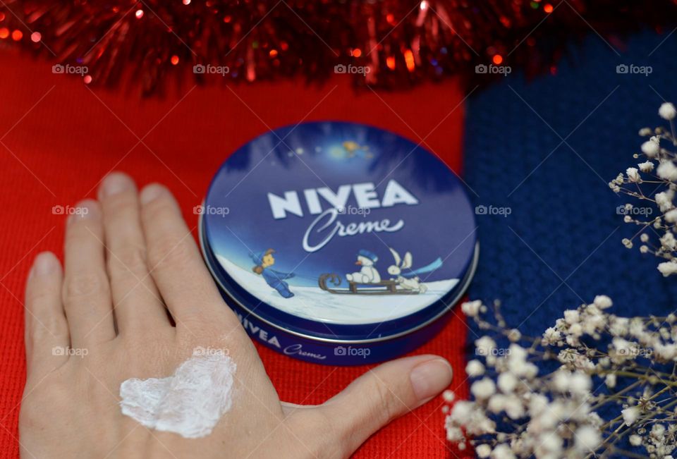 Nivea cream in the hand products love