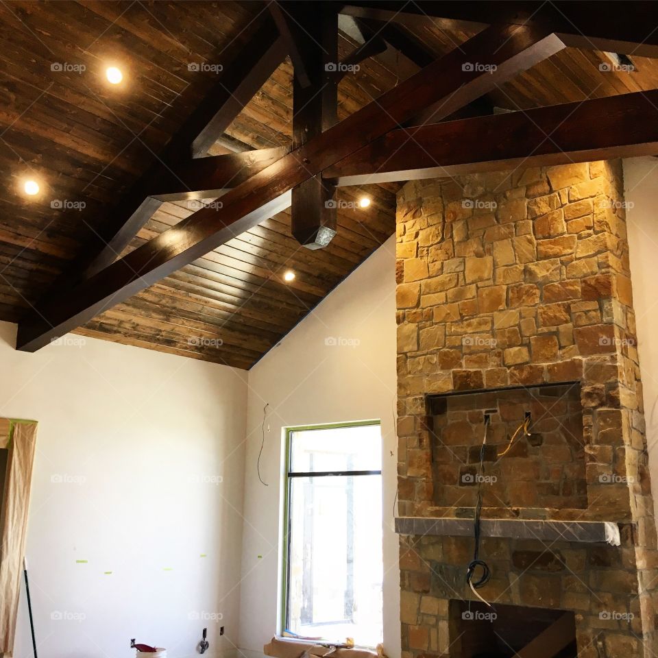 This is a ranch homestead that I am currently working on, these are real cedar beams and this home is located in Amarillo Texas 