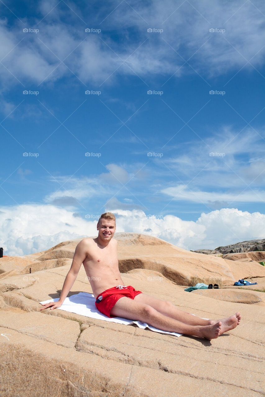 Man enjoying the sun