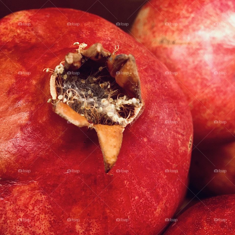 Closeup of some delicious pomegranates 