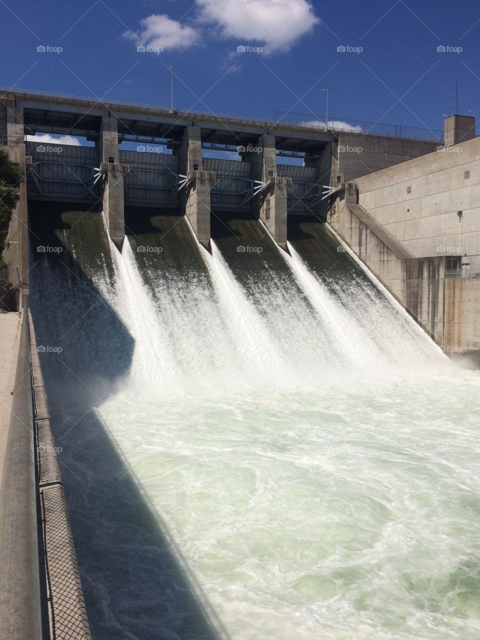 Flood gates at Stockton Dam.