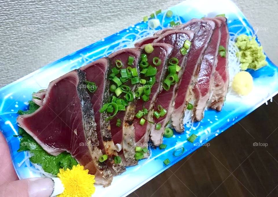 High angle view of tuna fish