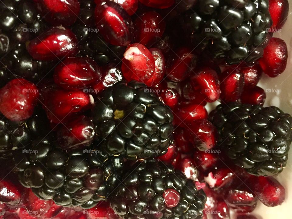 Blackberries and Pomegranate 