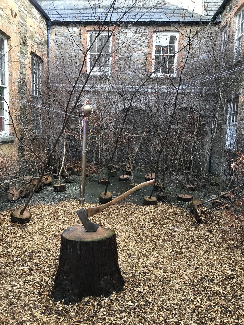 Wood chopping at a Stately home in Devon, UK