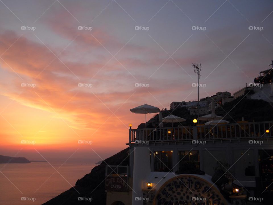 Sunset over Santorini 