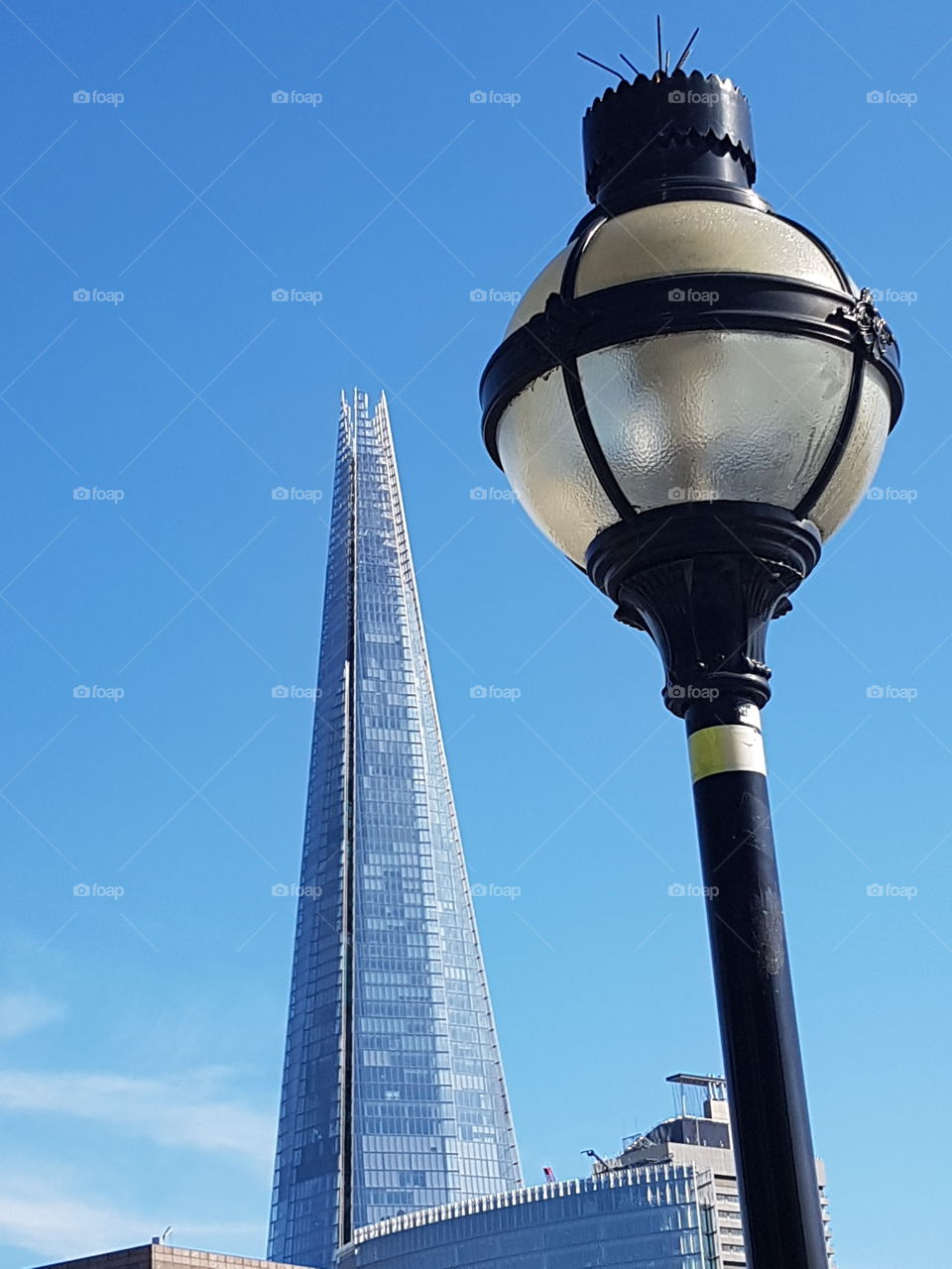The Shard and a Lamppost in London