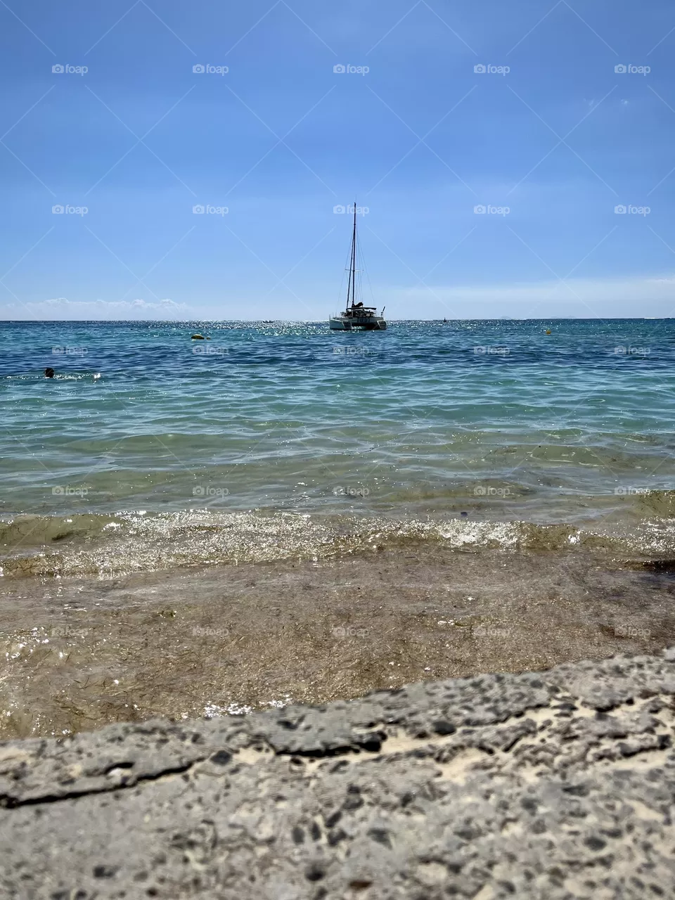 Sailboat in the Caribbean Sea 